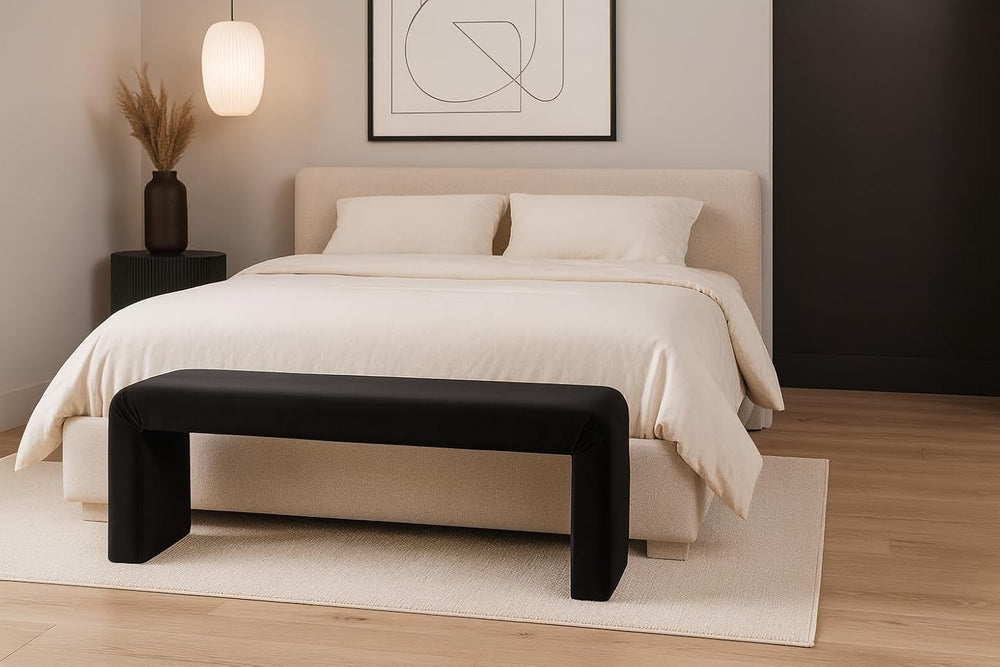 Meridian Furniture Minimalist Collection Modern | Contemporary Velvet Upholst...