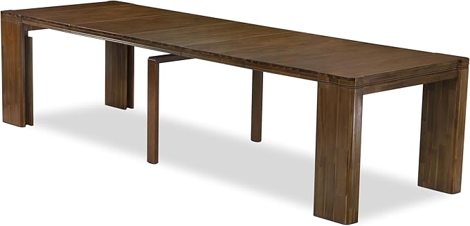 X02DA-2C8-12 6-Pc Dining Set Includes an Extendable Rectangle Kitchen Table, 1 Coffee Table, 2 Polyester Dining Chairs and 2 Modern Benches, 39x120 Inch, Antique Walnut