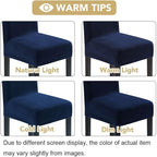 H.VERSAILTEX Velvet Dining Chair Covers Stretch Chair Covers for Dining Room Set of 2 Parson Chair Slipcovers Chair Protectors Covers Dining, Soft Thick Solid Velvet Fabric Washable, Navy