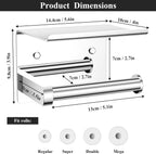 Tindbea Toilet Paper Holder with Phone Shelf, Adhesive or Screw Wall Mount Toilet Tissue Roll Holder, Rustproof & Multifunctional Stainless Steel Bathroom Storage Dispenser (Polished Chrome)