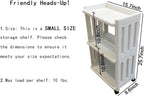 Rolling Storage Utility Cart Slim Organizer Shelf with Wheels 3 Tier Narrow Places Mobile Shelving Unit Tower Rack for Kitchen Bathroom Laundry Room Home Office Bedroom Living Room Washroom, White
