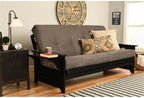 Pemberly Row 8" Full Size Spring Futon Mattress Replacement, Suede Fabric Sleeper Sofa Bed Mattress, Gray-Frame Not Included