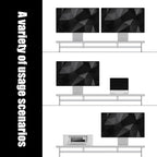 Dual‑Tier Monitor Stand for Modern Desk Setup – Minimalist Wooden and Metal Riser Shelf with Transparent Acrylic Feet for Dual Monitors, Laptops, Home Office Aesthetic，Beige and White