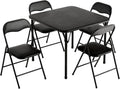 VINGLI 5-Piece Padded Folding Card Table and Chairs Set, Black