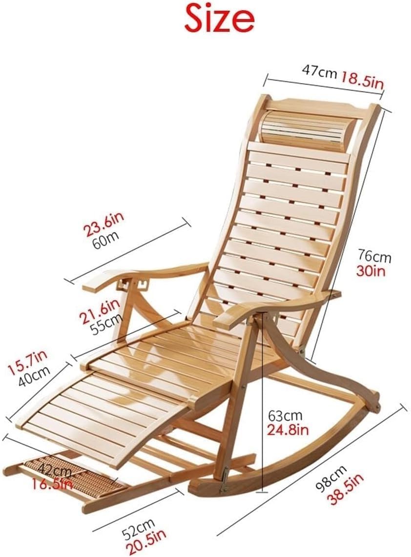 Upholstered Rocking Chair Folding Recliner Comfy Rocking with Footrest and Soft Padded Patio Lounge(Blue,B)