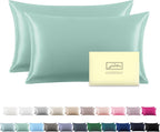 Silk Pillowcase for Hair and Skin,Soft,Breathable and Sliky Standard Size Pillow Cases Set of 2,Both Sides Natural Mulberry Silk Pillowcases with Hidden Zipper(Standard Size 20"X 26",2pcs)