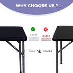 34" Folding Card Table,Square Portable Heavy Duty Plastic Game Table,Black | Portable Desig,Save Space,HDPE Top,Carrying Handle,Removable Legs,Indoor Outdoor Use for Study,Homework,Picnic,Camping, Party