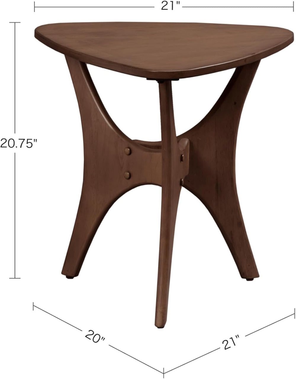 INK+IVY Blaze Accent Tables - Wood Side Table - Pecan, Mid-Century Modern Sty...