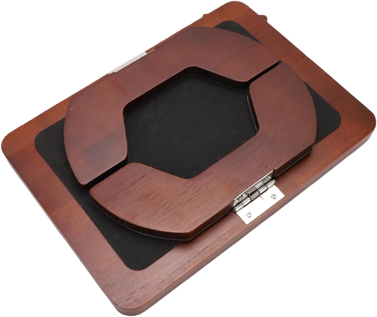 AUNMAS Sofa Arm Tray, Pine Material No Slip 3 in 1 Foldable Wood Couch Armrest Table with Cup Holder Rotating Phone Stand for Dining Watching TV (Brown)