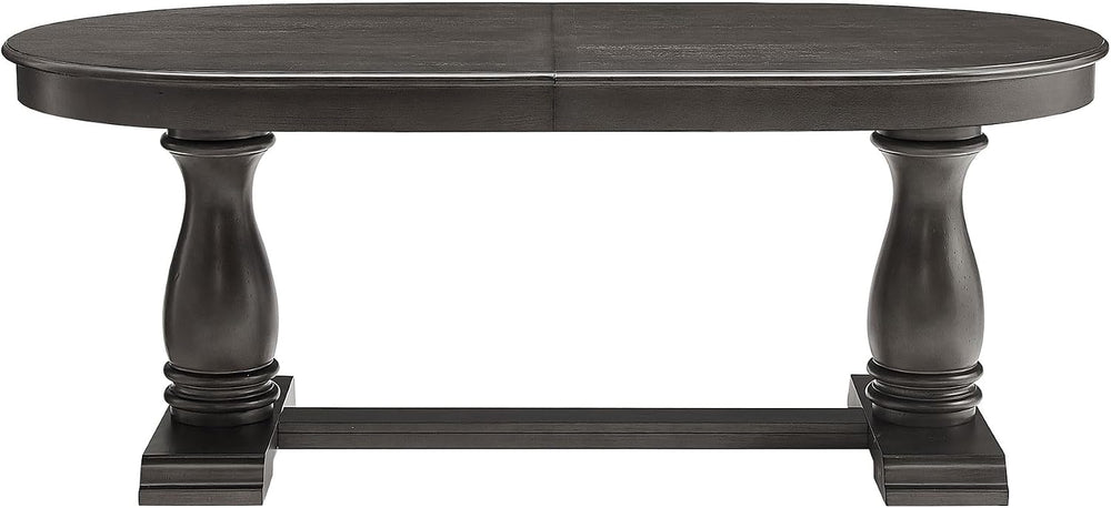 Mid-Century Modern Wooden Dining Table Extendable Oval Dining Table with 18&q...