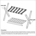 BAMBOOHOMIE Bamboo Luggage Rack for Guest Room, Wide Suitcase Stand with Storage Shelf, Folding Luggage Stand Holder for Bedroom Hotel, 26.77" Thickened Luggage Rack for Suitcases, Natural
