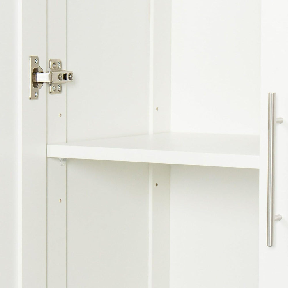 White Pantry Cabinet with 2 Doors and Adjustable Shelves, 70.87" Tall Ki...