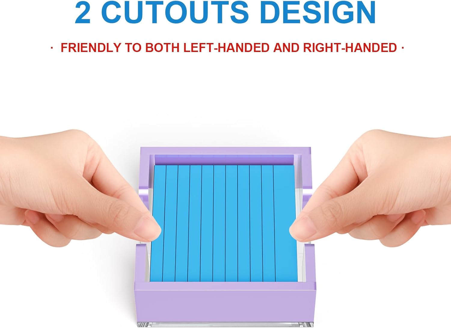 WINFFOR Acrylic Notepad Holder Dispenser - 3x3 in Sticky Note Memo Holder for Desk Organizer (W/O Pads) Office Desk Accessories School Supplies, Purple