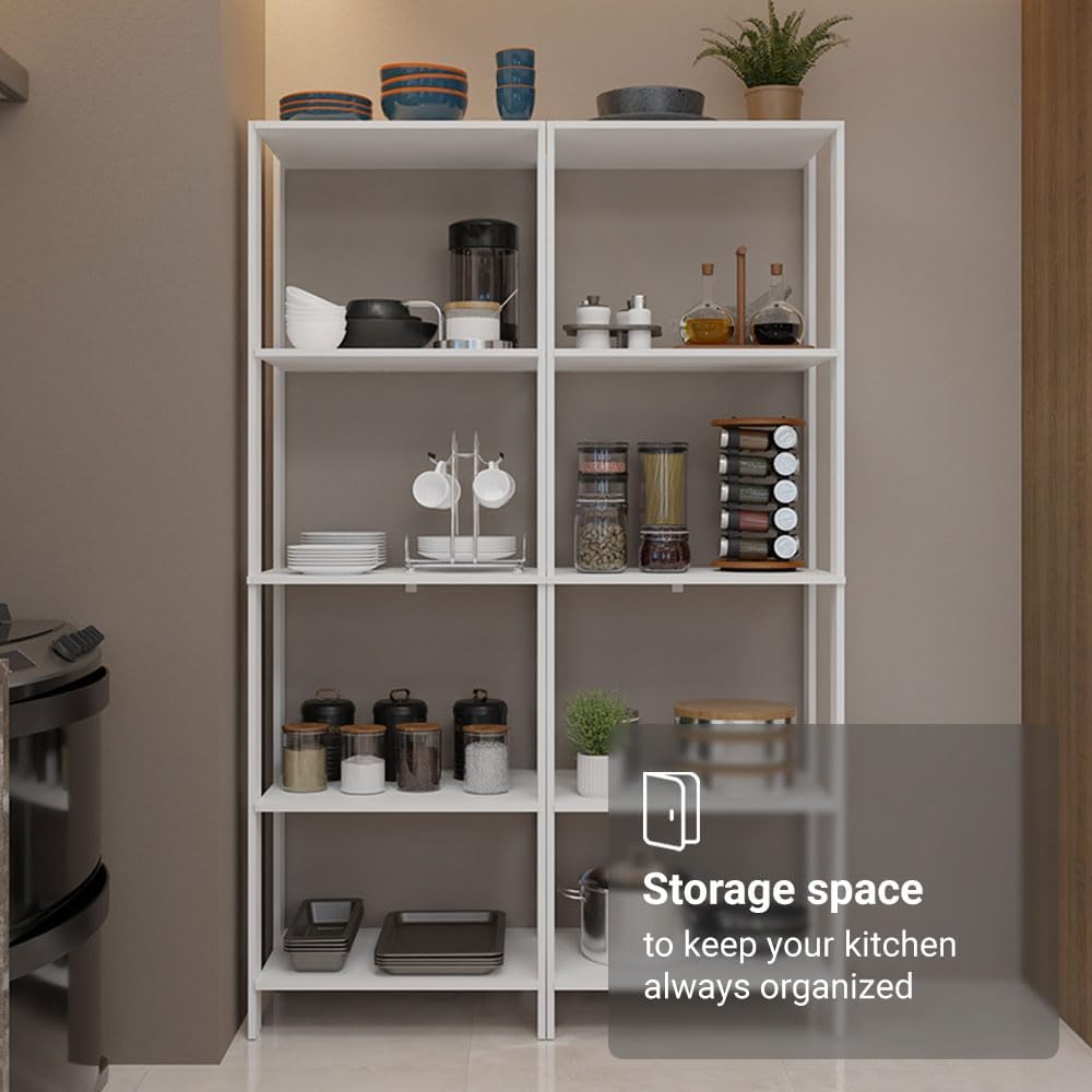 Madesa Kitchen Pantry Storage Rack with 10 Open Shelves 47" L Multiuse M...