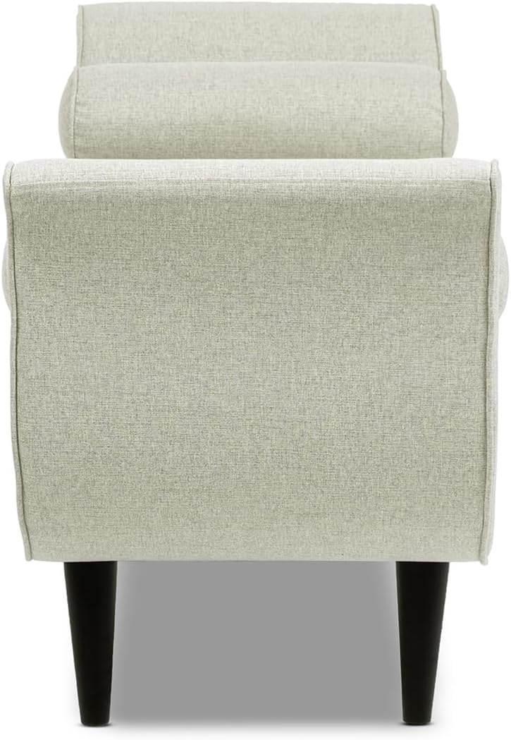 Jennifer Taylor Home Alma Tufted Flared Arm Entryway Bench, Taupe Polyester