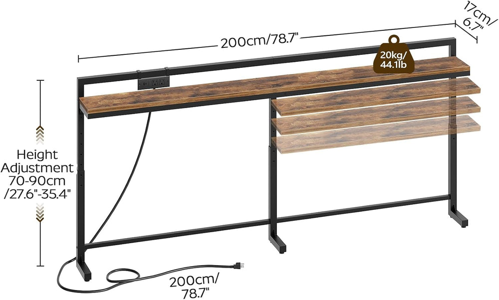 YATINEY 78.7'' Narrow Console Table with Adjustable Height (27.6'...