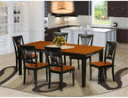East West Furniture QUPL7-BCH-W 7 Piece Modern Dining Table Set Consist of a Rectangle Wooden Table with Butterfly Leaf and 6 Dining Room Chairs, 40x78 Inch, Black & Cherry