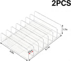 2Pk Acrylic CD Rack Clear, DVD Vinyl Record Display Stand | Scratch-Resistant Thickened Acrylic — Holds 14 Standard CD Cases Each (28 Total),fits Cassettes& Makeup Storage