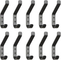 GlazieVault Coat Hooks Wall – Door Hooks (10 Pack) - Heavy Duty Wall Mounted - Premium Design Rust Free Hooks