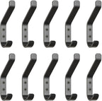 GlazieVault Coat Hooks Wall – Door Hooks (10 Pack) - Heavy Duty Wall Mounted - Premium Design Rust Free Hooks