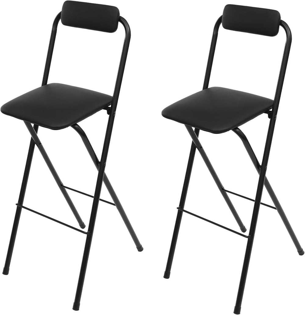 LOYALHEARTDY 2 Pcs Folding Stool, 29.5 in Folding Bar Stool with Backrest Cus...