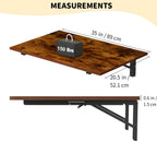 GOYLSER Wall Mounted Folding Table Floating Desk for Dining, Laundry Room, Office, Fold Down Desk with Bracket