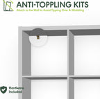 Furinno Hermite 4-Cube White Coffee Bar, Kitchen Island, Kitchen Storage, Bakers Rack, for Pantry Organizers and Storage, Kitchen Organization, Plain White