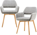 Mid Century Modern Dining Chairs Set of 2 & 4 & 6 Comfy Accent Chair Upholstered Kitchen Dining Living Room Chairs for Bedrooms Waiting Room Home Arm Desk Chair No Wheels (Gray, 2)