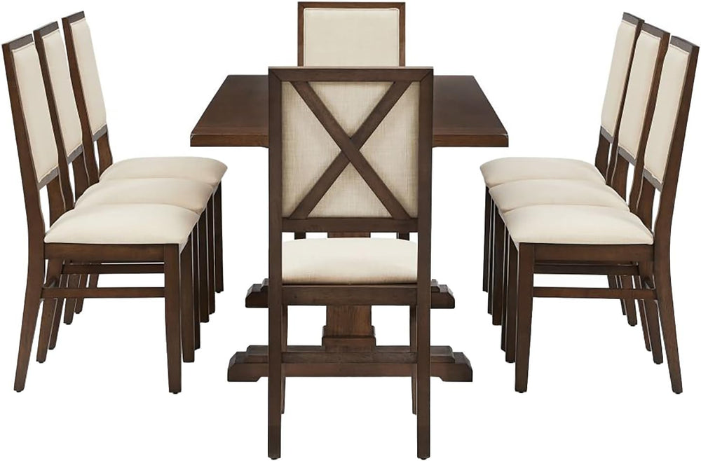 Crosley Furniture Joanna 9-Piece Modern Farmhouse Dining Table Set for 8 with...
