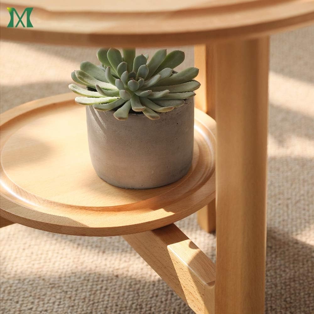 Premium Household Goods Round Phone Table, 25x 25 X 50 Cm - Rubber Wood