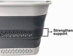 SAMMART 40L (10.5 Gallon) Collapsible Plastic Laundry Basket - Foldable Pop Up Storage Container/Organizer - Portable Laundry Hamper - Space Saving (1, Grey/Steel Grey)