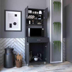 Modern Contemporary Pantry Cabinet,Two Double Door Cabinet, Black Wengue Finish,for Kitchen Home