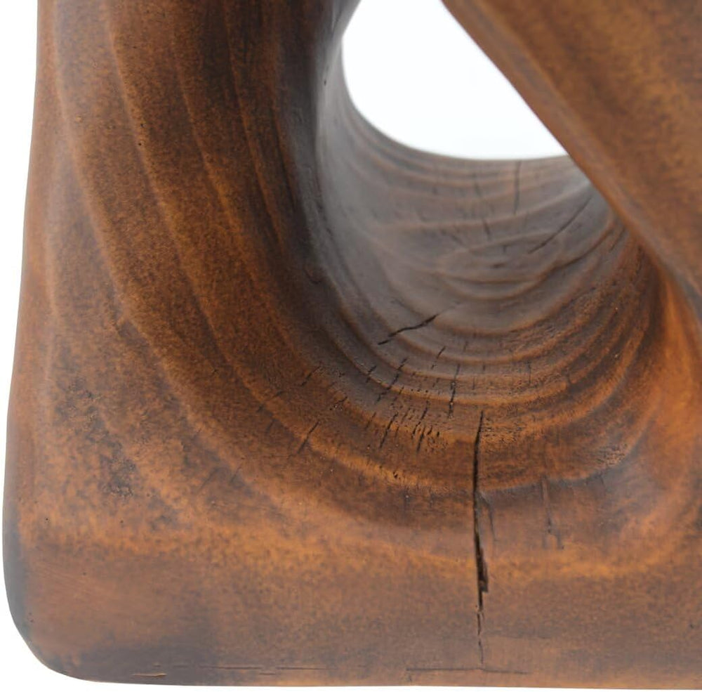 Modern End Table Square Solid Wood Pedestal Side Table Rustic Plant Stand wit...