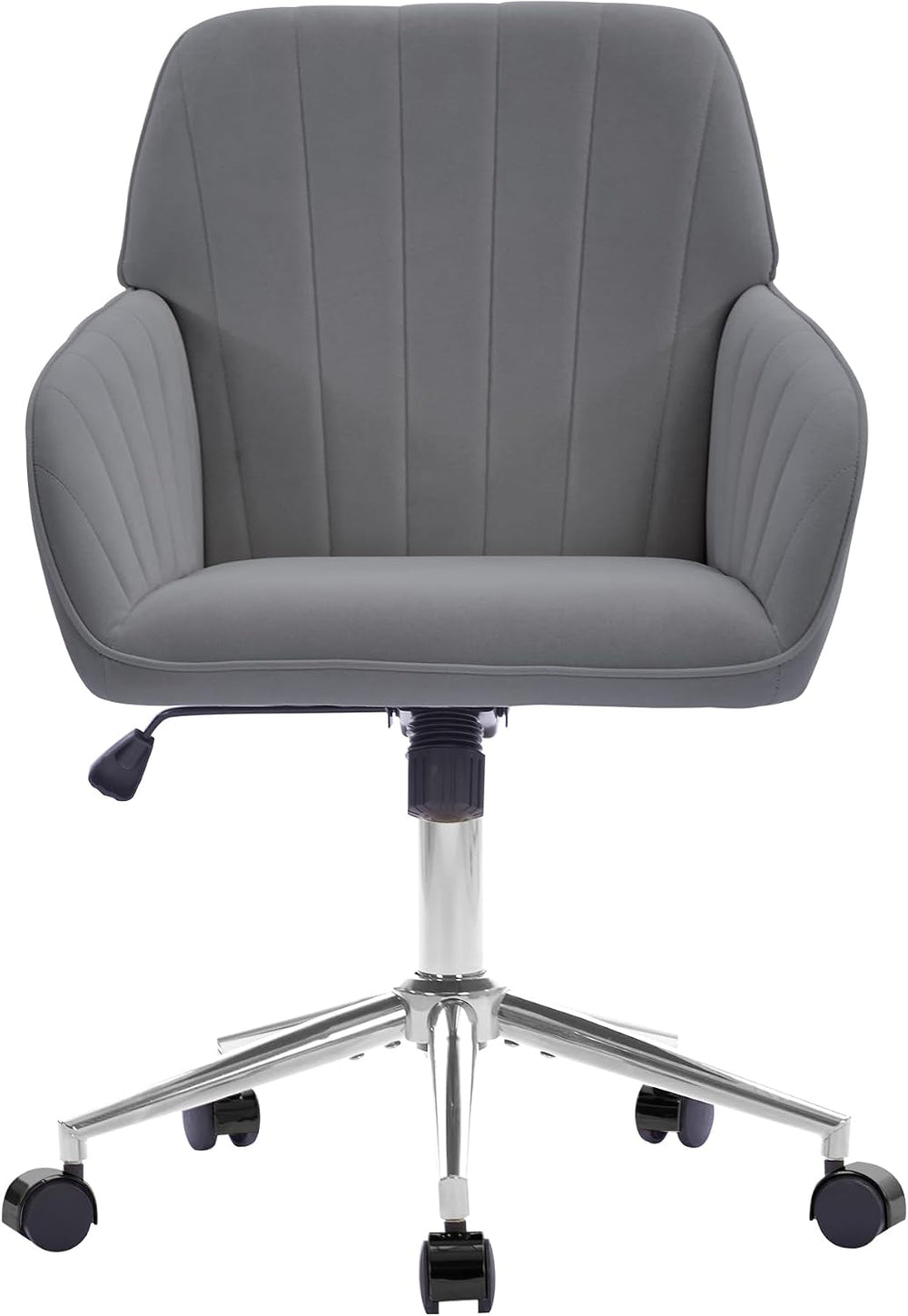YITAI Velvet Office Desk Armchairs with Silver Base and Wheels,Modern Height ...