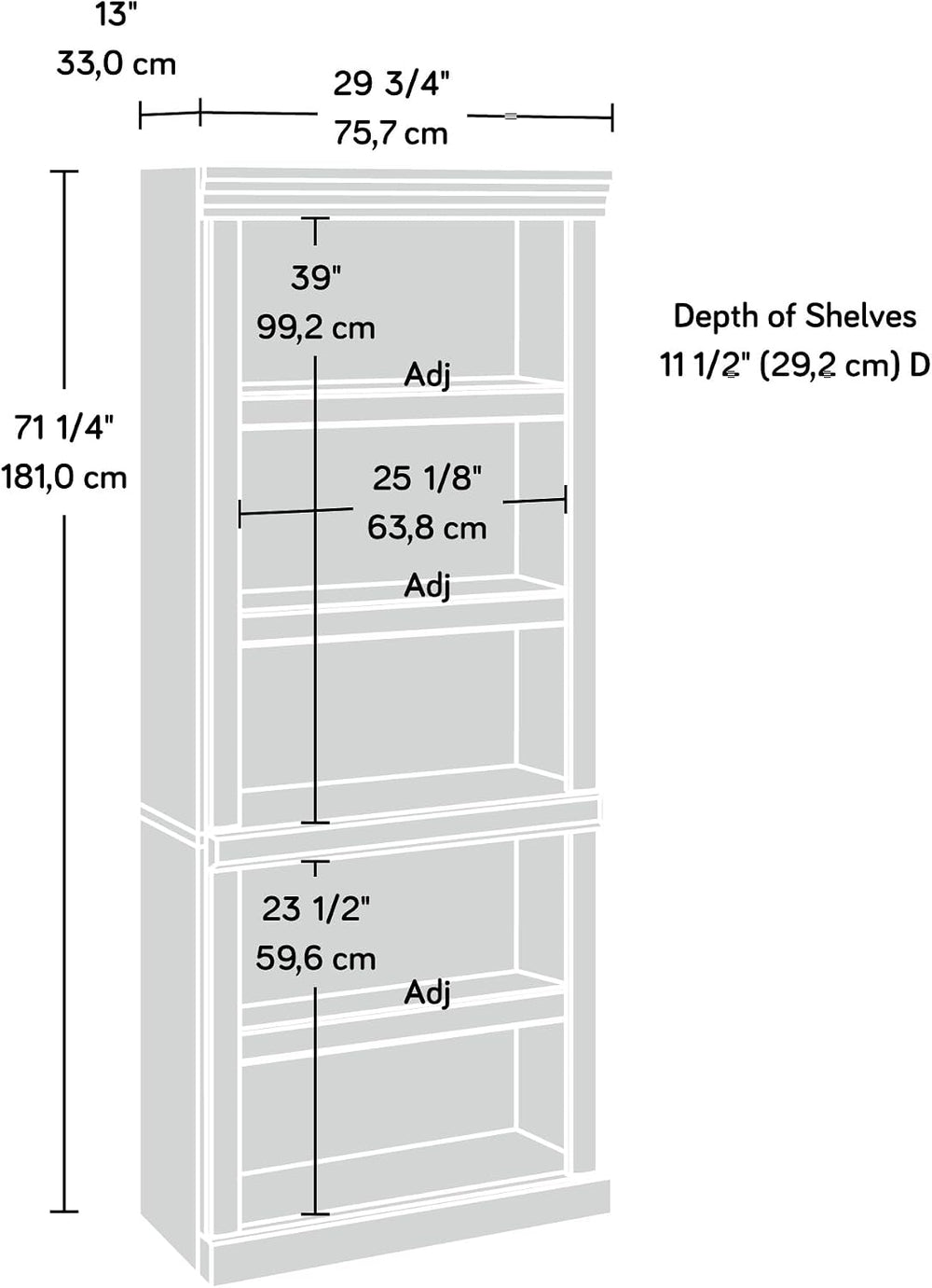 Sauder Heritage Hill Library/ Book shelf, Classic Cherry finish