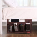 Bedside Storage Organizer - 6 Pocket Table Caddy for Remotes, Phone, Glasses (Coffee)