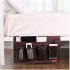 Bedside Storage Organizer - 6 Pocket Table Caddy for Remotes, Phone, Glasses (Coffee)