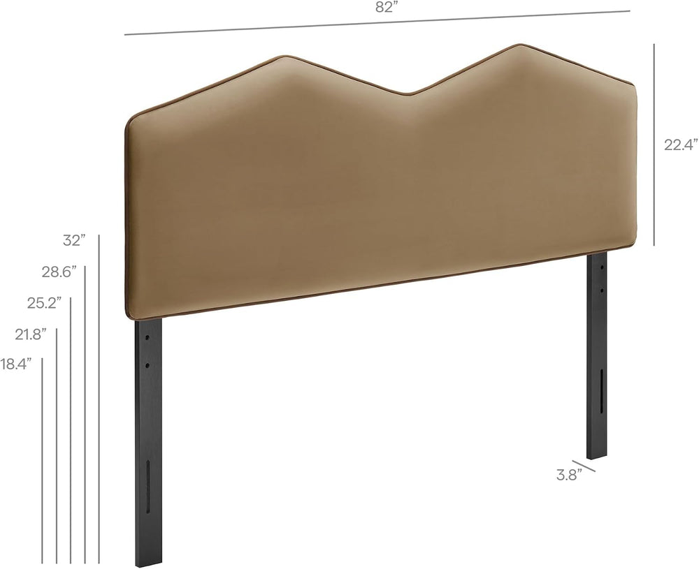 Modway Cosette Adjustable Velvet King Size Headboard in Taupe – Contemporary ...