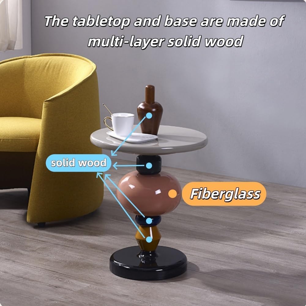 Fashionable and Creative Side Table, Mini Leisure Drink Table, Round Accent T...