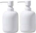 White Soap Lotion Dispenser with A Spare Pump,Liquid Hand Soap Dispenser Sets for Bathroom Countertop,2pcs/Set Soap Dispenser for Kitchen