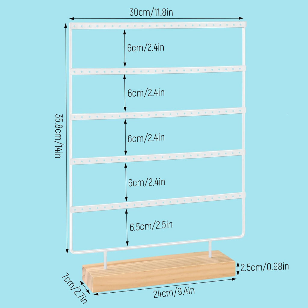 Earring Holder Organizer, Ear Jewelry Tree Organizer for Women, Earring Hanger with 5 Tiers & 120 holes