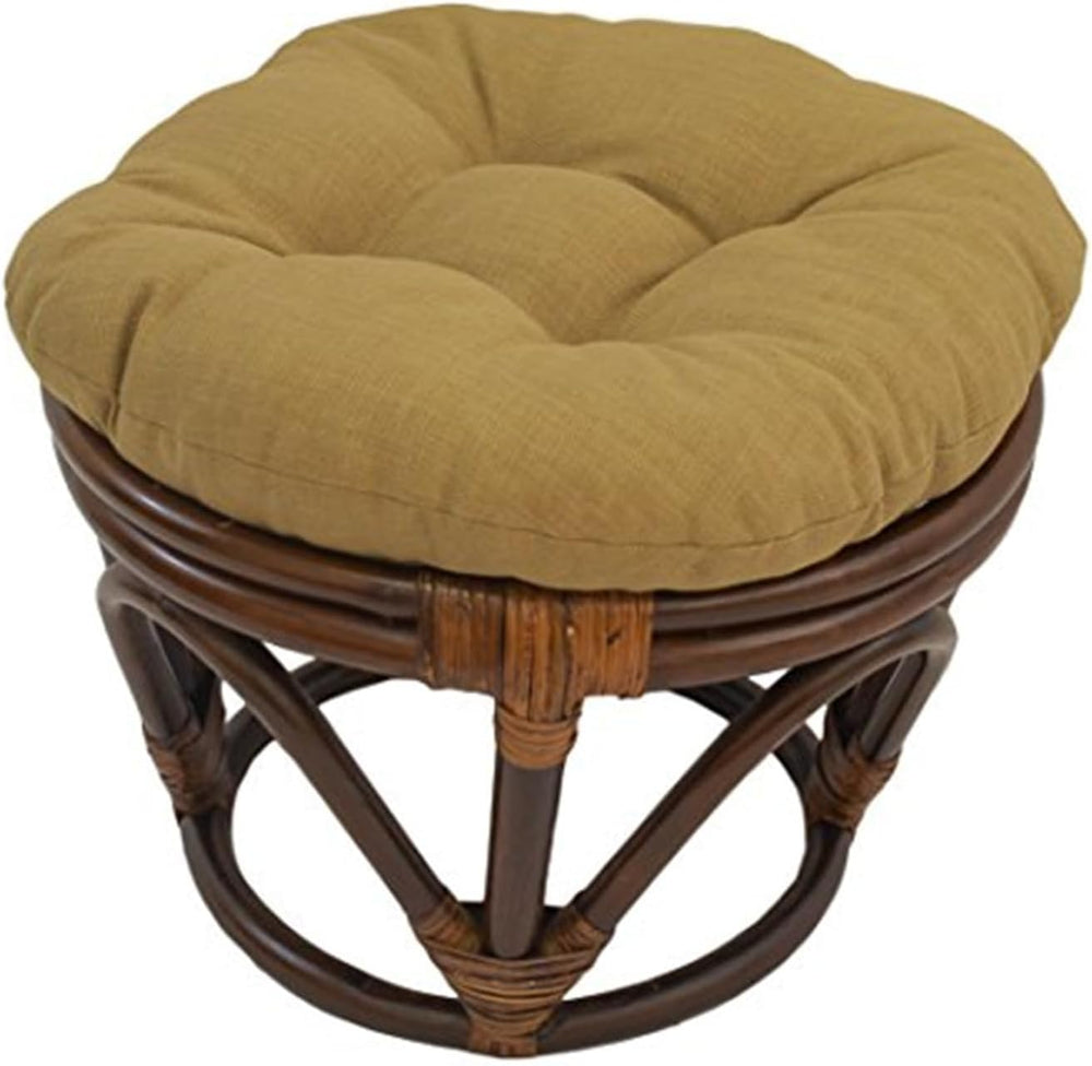 Maykoosh Rattan Ottoman Footrest with Cushion - Patio Outdoor Decor - Stylish...