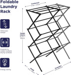 BLACK+DECKER Laundry Organization Expandable/Collapsible Clothes Drying Rack. Essential for Camping/Trailers or Anywhere You Air Dry Laundry. Oversized for Multiple Garments, (Black)