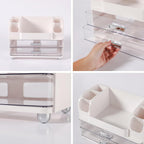 Makeup Organizer, Desk Organizer with 2 Large Drawers, Cosmetics Storage Box for nail polish,Lipstick, Brushes, Jewelry, Skincare, Bathroom Organization Boxes