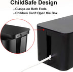 DUNCHATY 3 Pack Cable Organizer Box with Large, Medium, Small Cord Hider Box Safe ABS Material for Cover and Hide TV Wires, Computer, Router, USB Hub and Under Desk Power Strip&Cords