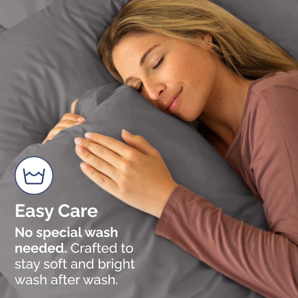 King Pillow Cases - 4 Pack - Super Soft Pillowcase Covers - Envelope Enclosure - Hotel Quality Pillow Protectors - Wrinkle Free, Shrink and Stain Resistant - Machine Washable - 20" x 40" (Dark Grey)