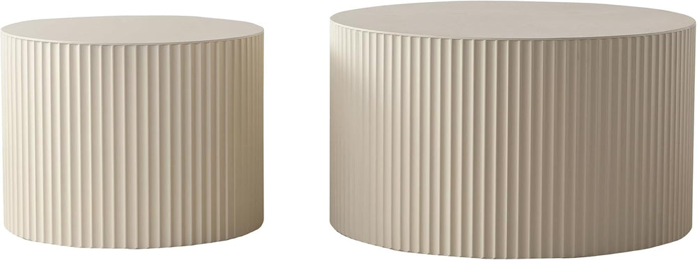 KEVINSPACE Nesting Coffee Table Set of 2 Circle CoffeeTable Modern NestingTab...