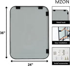 MZON 24x36 Inch Matte Black Bathroom Mirror, Rounded Rectangle Mirror for Living Room or Bathroom, Anti-Rust Frame & Tempered Glass, Horizontal/Vertical Mount - Luxe & Modern Home Decor