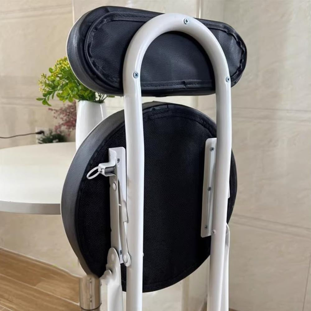 Portable Folding Stool, Non-Slip Feet, Kitchen Folding Stool with Backrest, P...