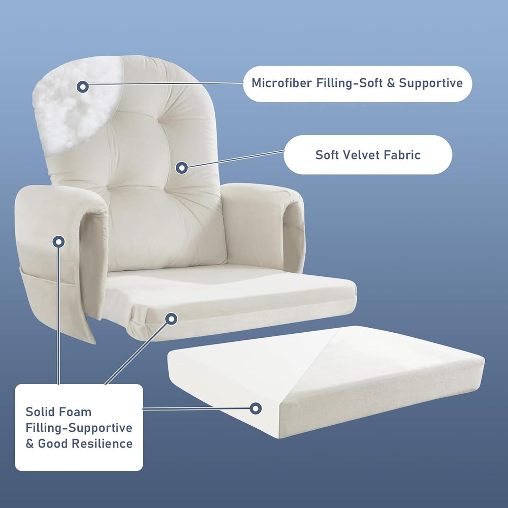 5 PCS Replacement Cushions for Glider Rockers - Thickened Non-Slip Cushions S...